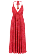 ANS63 EU Paisley Low-Back Dress in Passion Pink, transparent front view